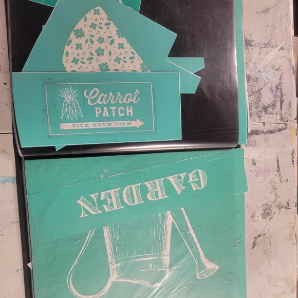 Bundle 4 ~ Reusable Silk Screen Stencils ~ 18 x 15 Binder~ Flowers, Garden, Bunn - Picture 3 of 16